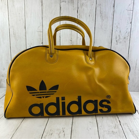 adidas Other - VTG 70’s Adidas Trefoil Mustard Yellow Sports Duffle Bag Retro Basketball